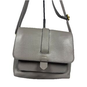 Fossil Kinley Small Black Leather Flap Crossbody Bag